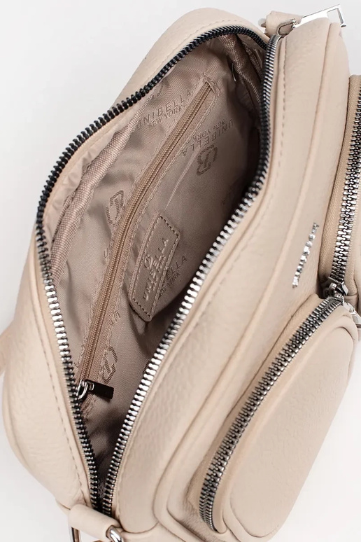 Mini bolsa em tom de marfim com bolsos