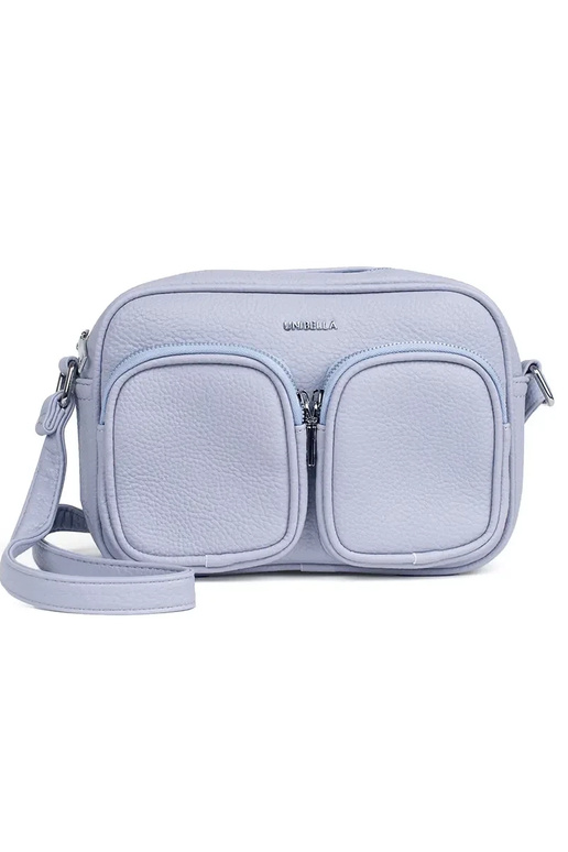 Mini bolsa roxa com bolsos