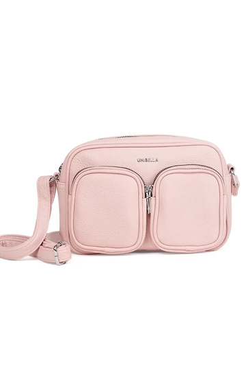 Mini bolsa rosa com bolsos