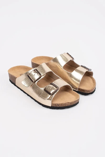 Chinelos na cor dourada com... 2