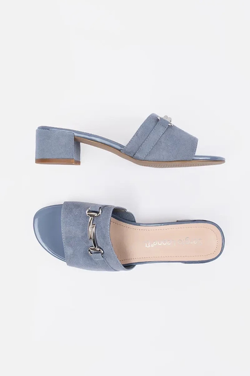 Chinelos azuis de salto alto Sergio...