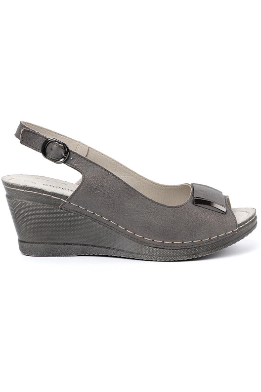 Sandálias cinzas para mulheres em salto