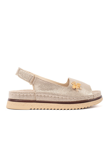 Sandálias douradas com...