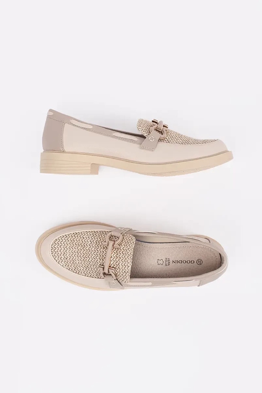 mocassins cor marfim com palmilha de...