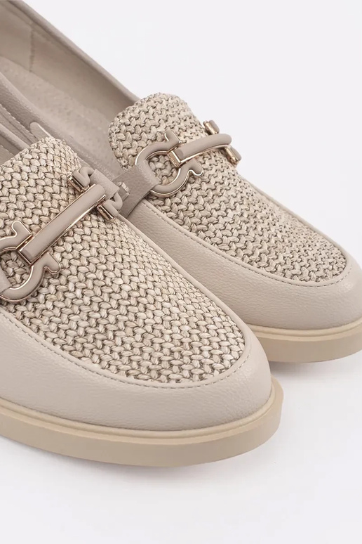 mocassins cor marfim com palmilha de...