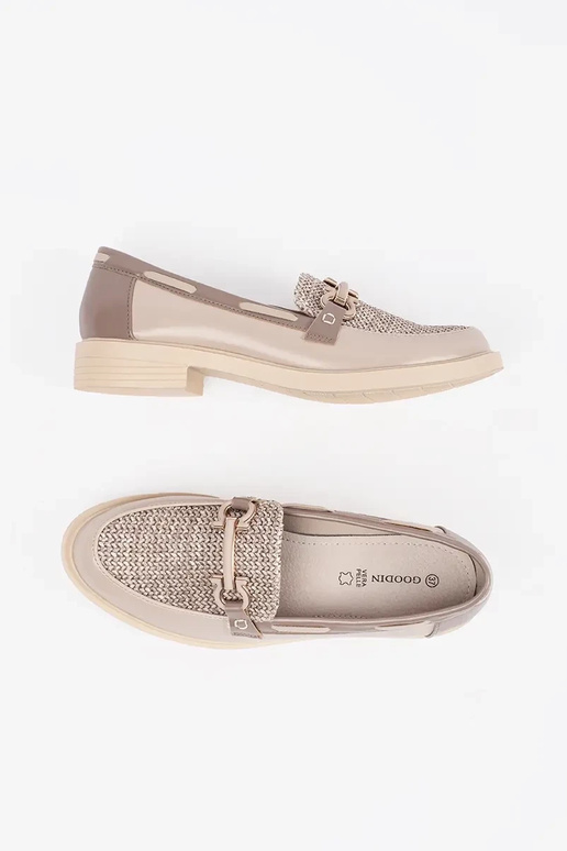 mocassins cor areia com palmilha de...