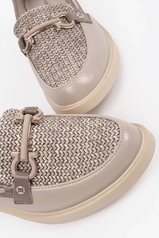 mocassins cor areia com palmilha de...