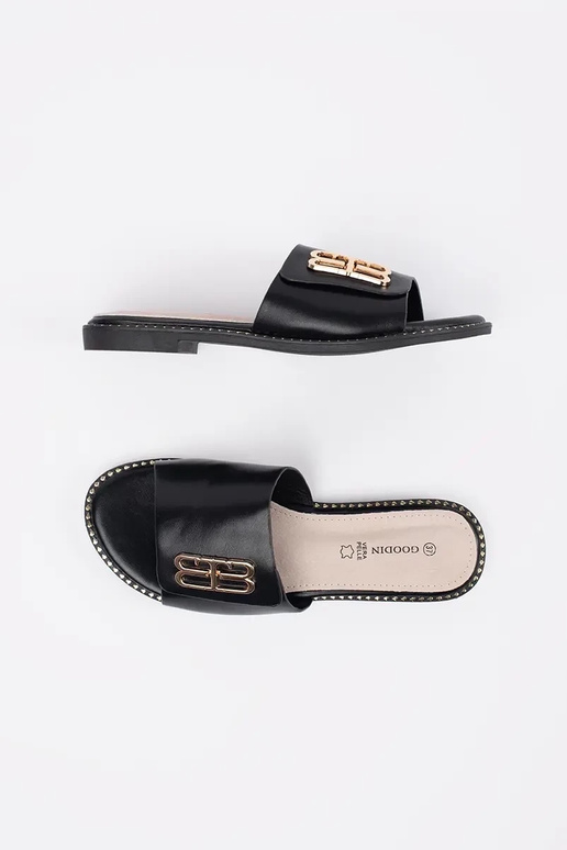 chinelas femininas pretas com sola plana