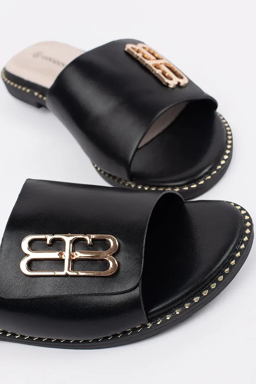 chinelas femininas pretas com sola plana