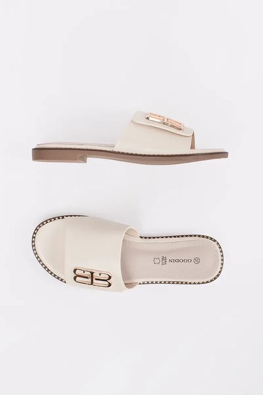 chinelas femininas cor marfim com...