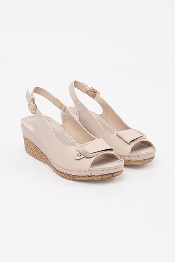 Sandálias em Cor Marfim com... 2