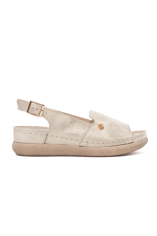 Sandálias Douradas com Palmilha de Couro Sandálias Douradas com Palmilha de Couro