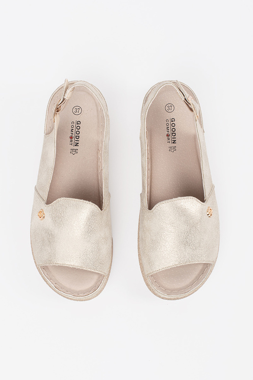 Sandálias Douradas com Palmilha de Couro Sandálias Douradas com Palmilha de Couro