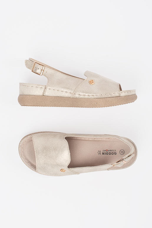 Sandálias Douradas com Palmilha de Couro Sandálias Douradas com Palmilha de Couro