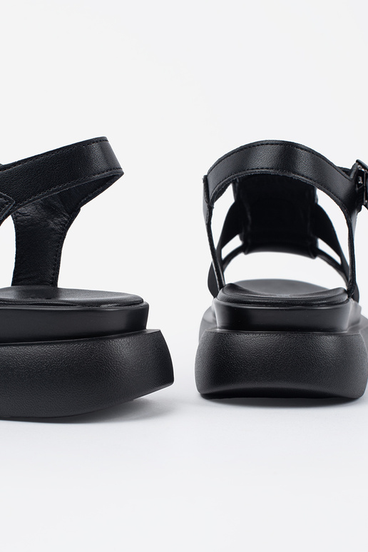 Sandalias Elegantes Pretas de Couro... Sandalias Elegantes Pretas de Couro...