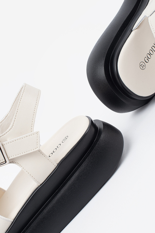 Sandalias Elegantes Marfim de Couro... Sandalias Elegantes Marfim de Couro...