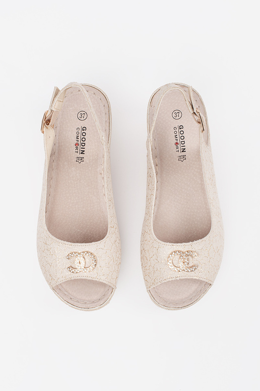 Sandálias de camurça na cor areia com...