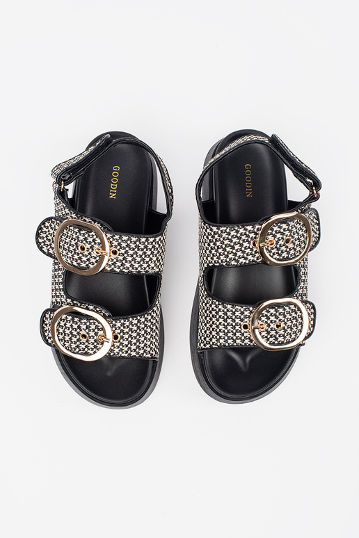 Sandálias com plataforma em xadrez... Sandálias com plataforma em xadrez...