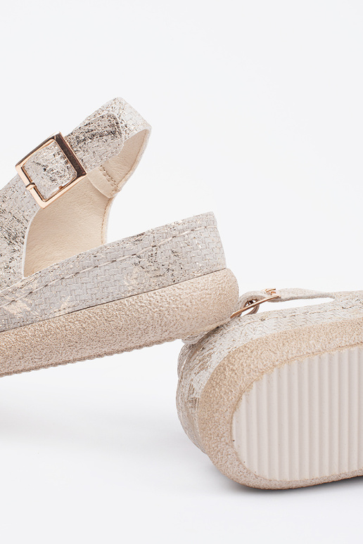 Sandalias Planas Taupe com Fivela Sandalias Planas Taupe com Fivela