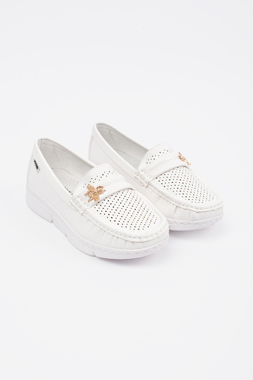 Mocassins vazados cor marfim 2