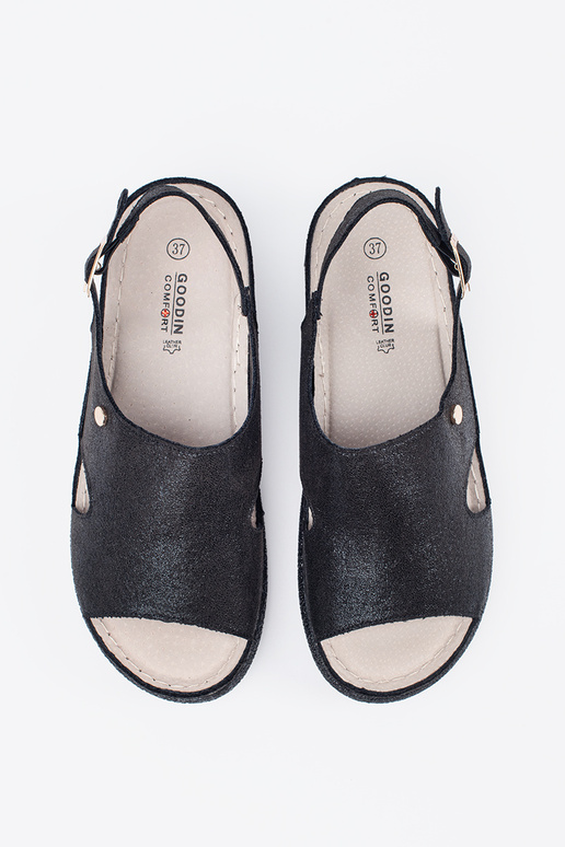 Sandalias Planas Pretas com Fivela Sandalias Planas Pretas com Fivela