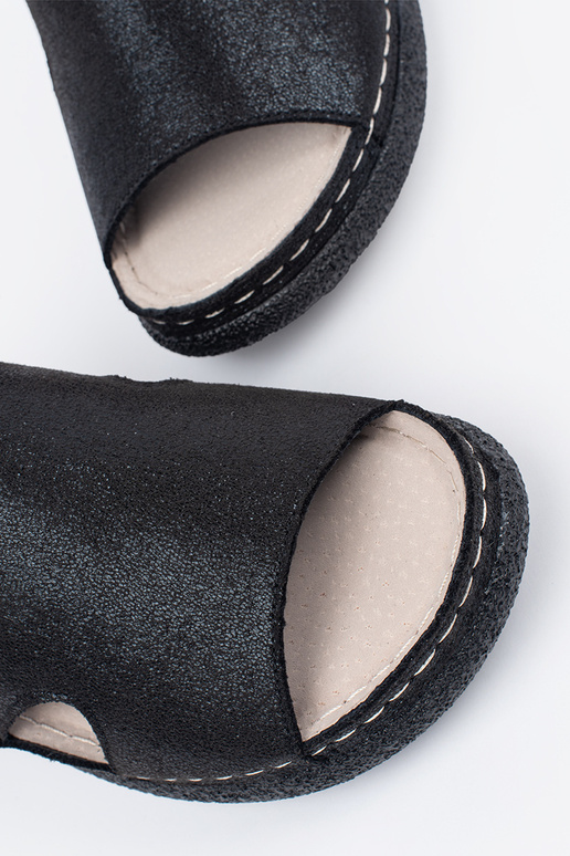 Sandalias Planas Pretas com Fivela Sandalias Planas Pretas com Fivela