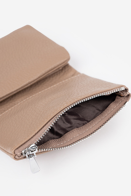 Carteira feminina bege em couro...