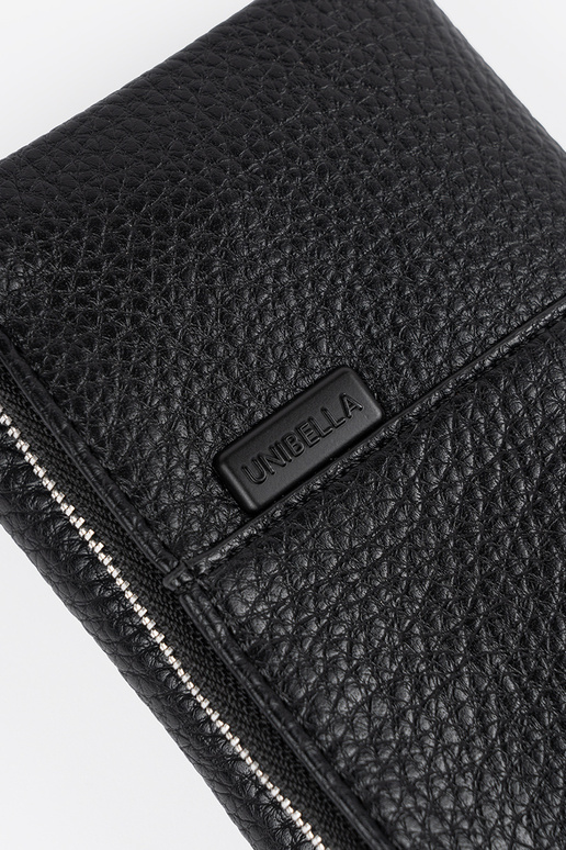 Carteira feminina preta em couro...