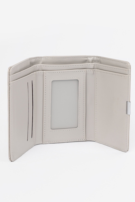 Carteira feminina cinza em couro...