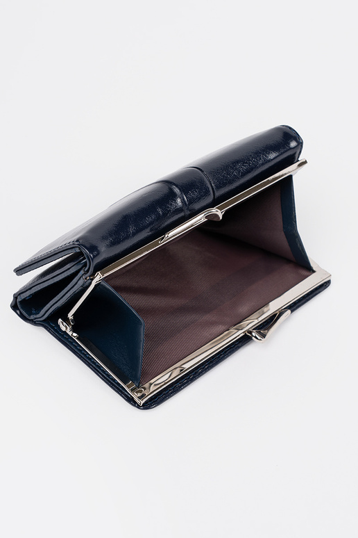 Carteira feminina azul-marinho em...