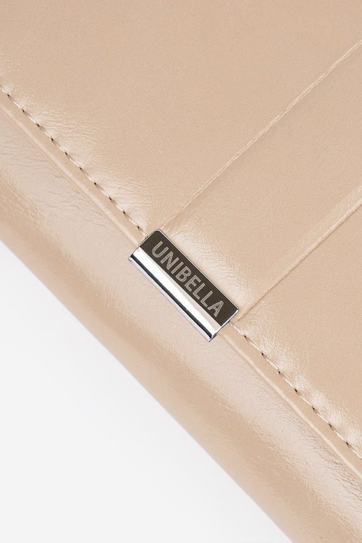 Carteira feminina bege em couro...