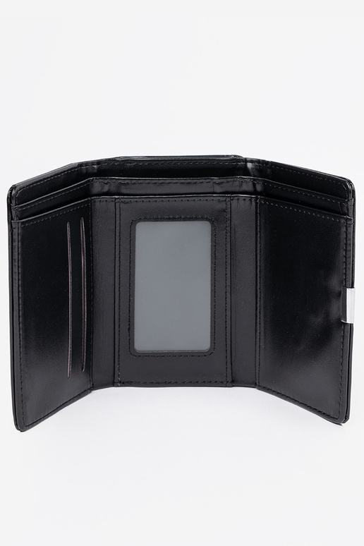 Carteira feminina preta em couro...