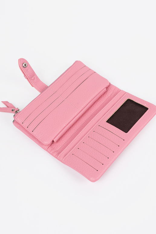 Carteira feminina rosa com...