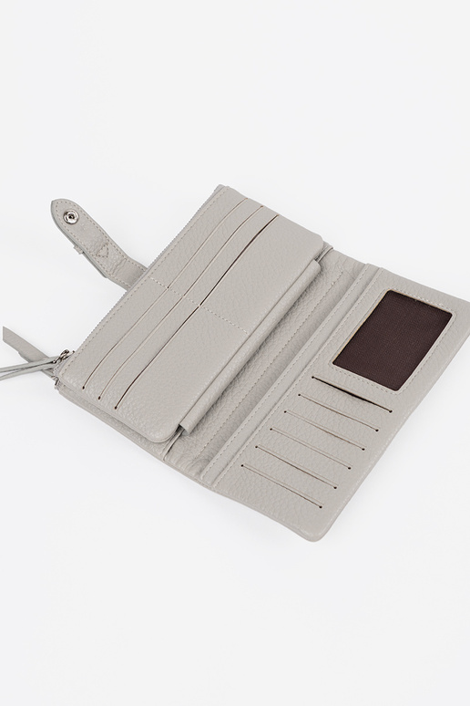 Carteira feminina cinza com...