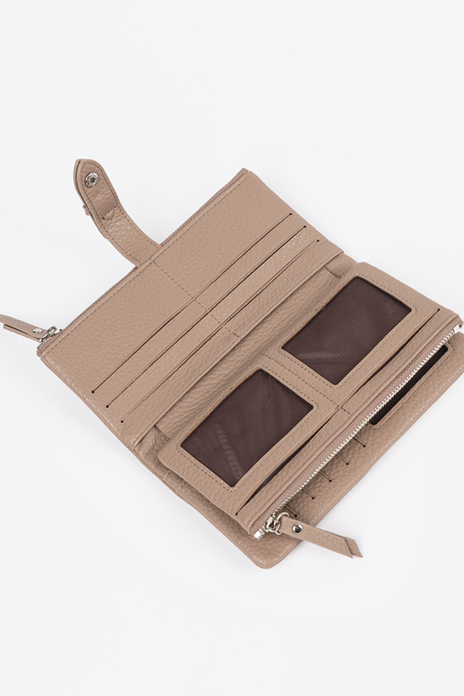 Carteira feminina em tom marfim com...