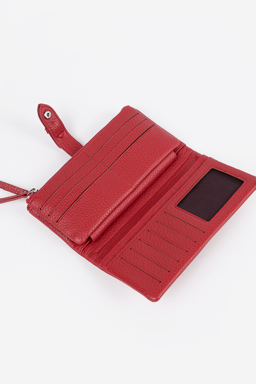 Carteira feminina em tom vermelho com...