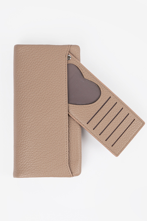 Grande carteira feminina em tom marfim