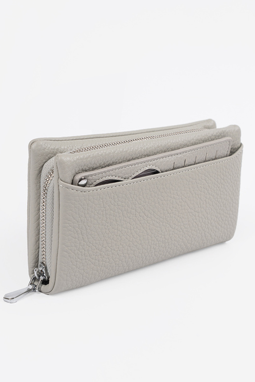 Grande carteira feminina em tom cinza