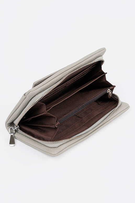 Grande carteira feminina em tom cinza