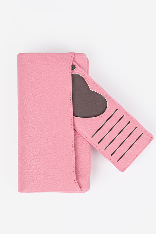 Grande carteira feminina em tom rosa