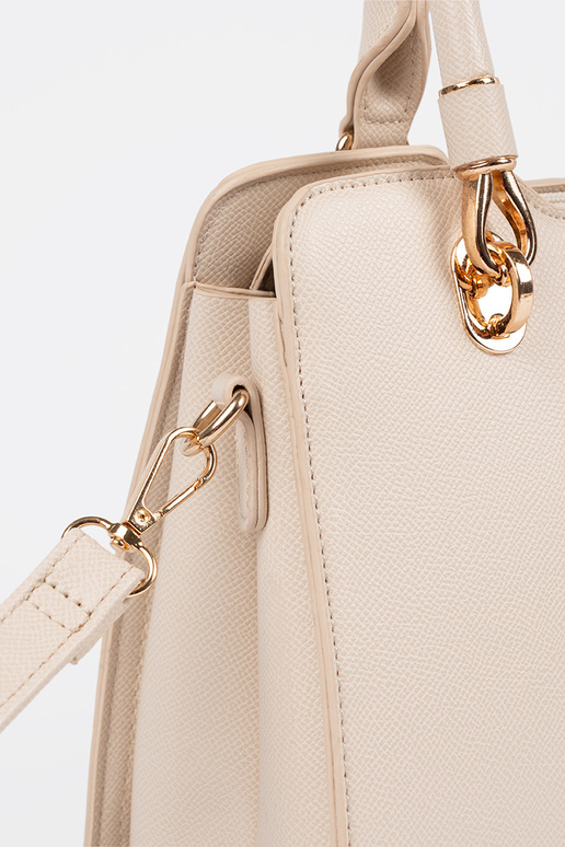 Bolsa feminina em tom areia brilhante