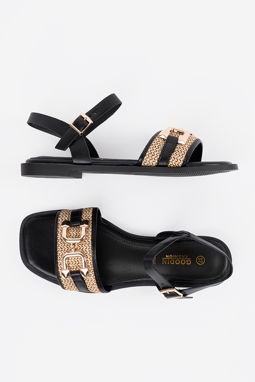 Sandálias femininas pretas com... Sandálias femininas pretas com...