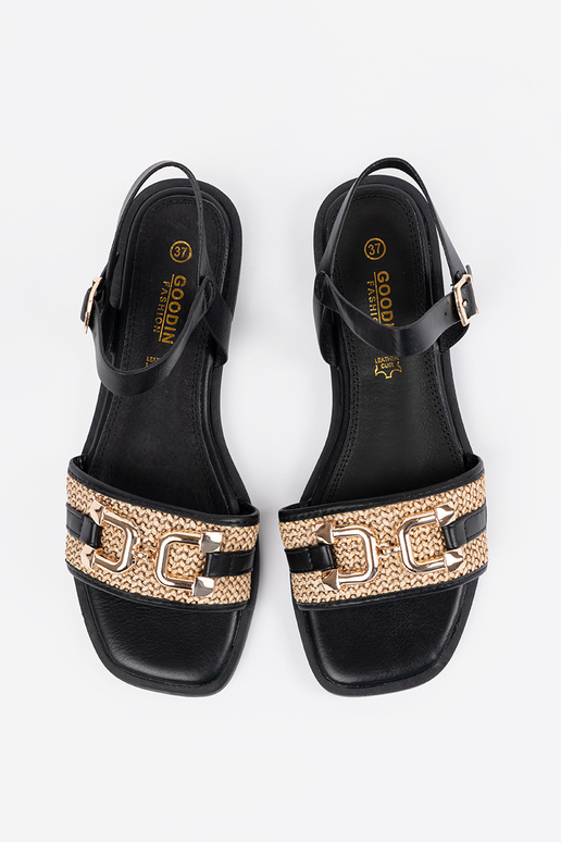 Sandálias femininas pretas com... Sandálias femininas pretas com...