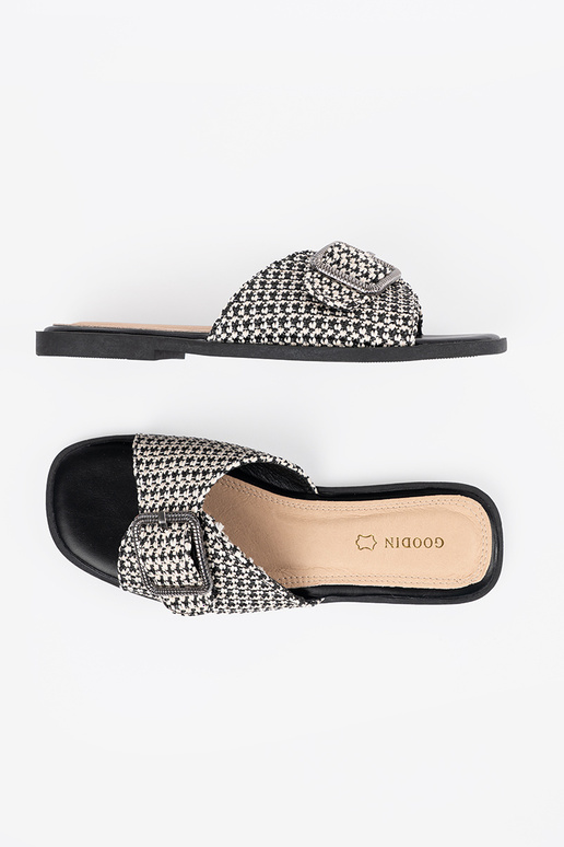 Chinelos Para preto-białą kratkę com... Chinelos Para preto-białą kratkę com...