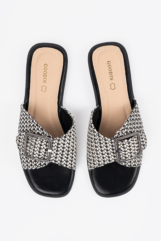 Chinelos Para preto-białą kratkę com... Chinelos Para preto-białą kratkę com...