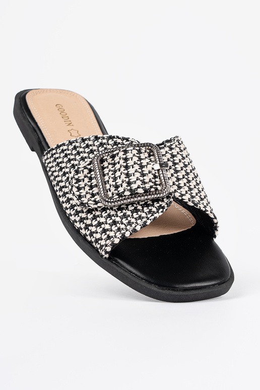 Chinelos Para preto-białą kratkę com... Chinelos Para preto-białą kratkę com...