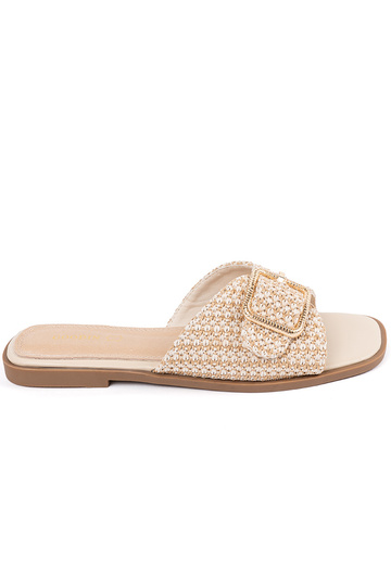 Chinelos cor de areia com...