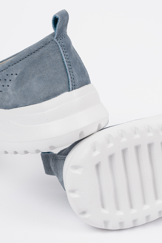 Mocassins de couro azuis com plataforma Mocassins de couro azuis com plataforma