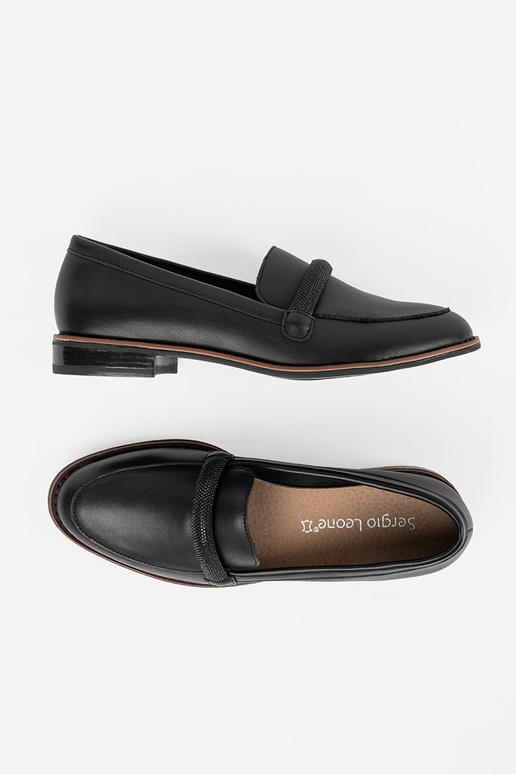 Mocassins femininos pretos com... Mocassins femininos pretos com...