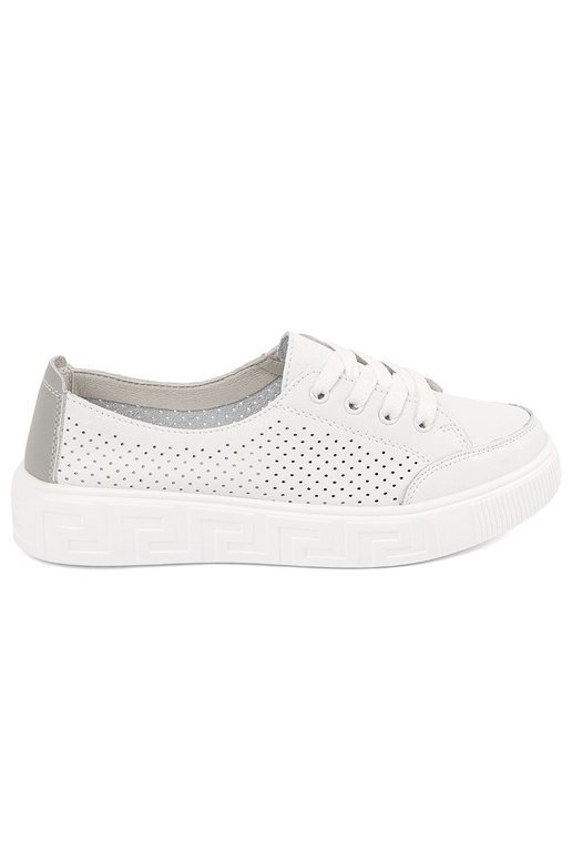 Ténis femininos de suede branco com...